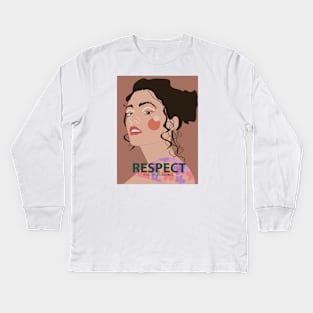 Respect the queen arrives Kids Long Sleeve T-Shirt